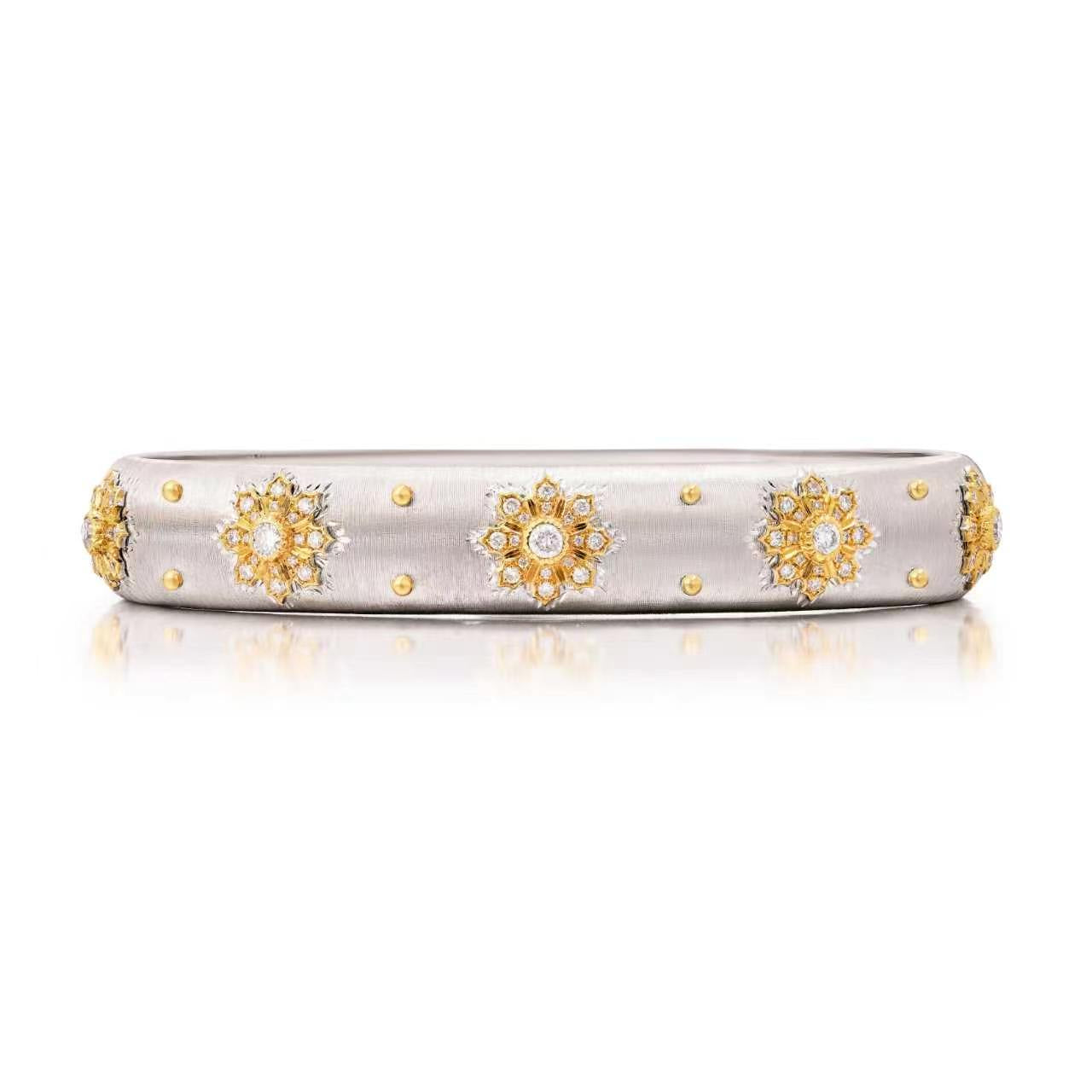 YELLOW AND WHITE GOLD DIAMONDS BRACELET-2