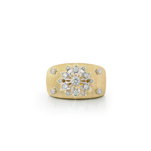 YELLOW AND WHITE GOLD DIAMONDS RING